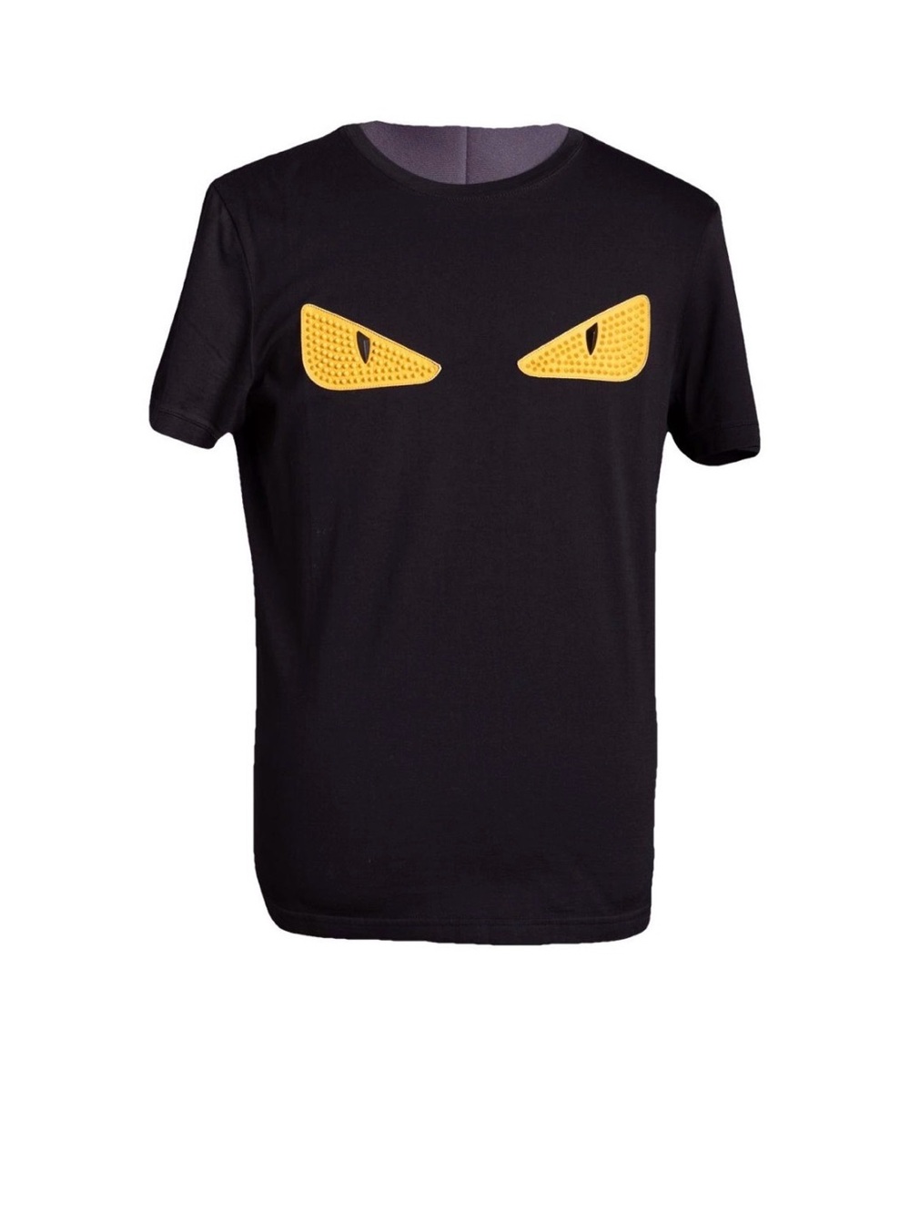 Fendi Black Tee with Branded Hem Tag